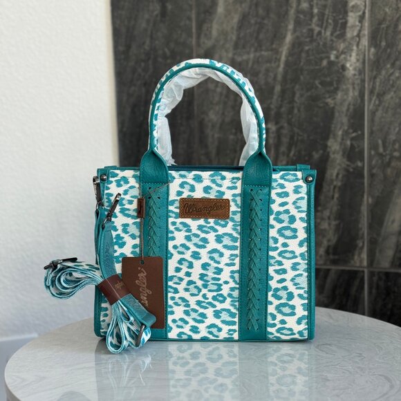 Wrangler Handbags - Wrangler Leopard Print Concealed Carry Tote/Crossbody NWT